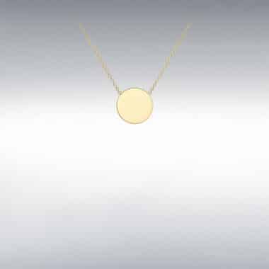 9ct Yellow Gold 10mm Round Mini Disc on Chain