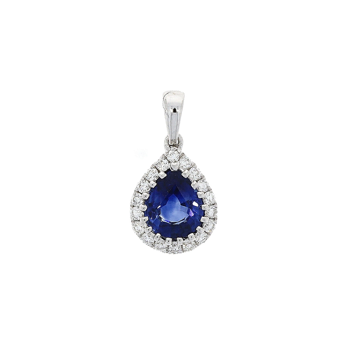 18ct WG Sapphire & Diamond Cluster Pendant