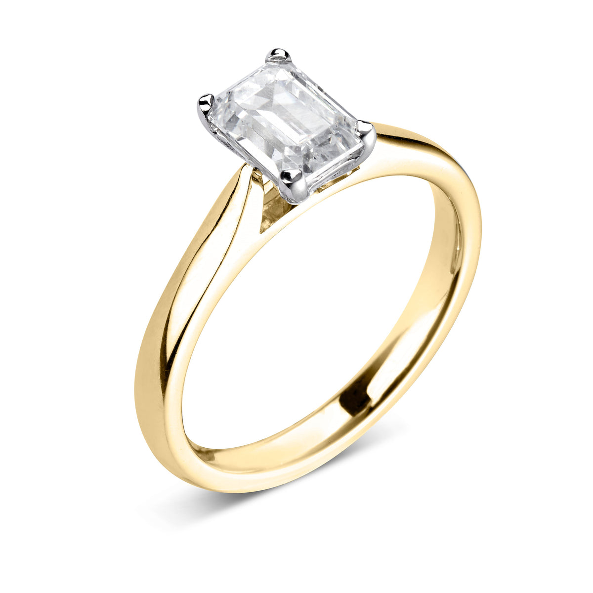 18ct Yellow Gold and Platinum Lab Grown Diamond Solitaire weighing 1.70ct