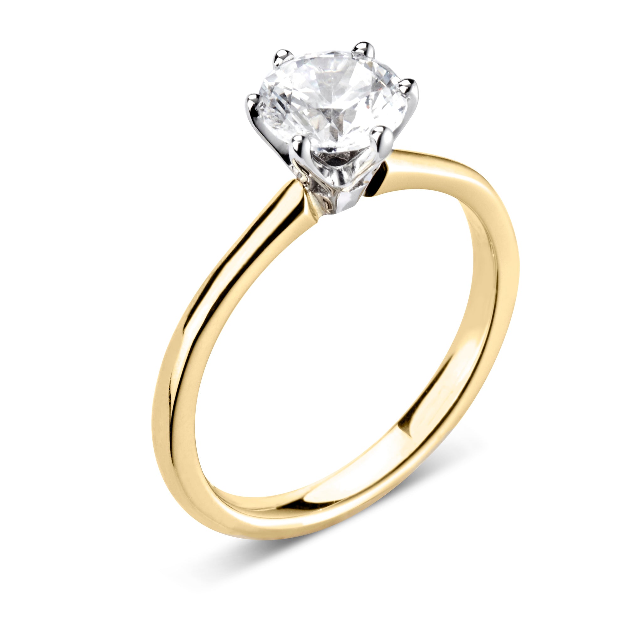 18ct Yellow Gold and Platinum Lab Grown Diamond Solitaire weighing 1.25ct