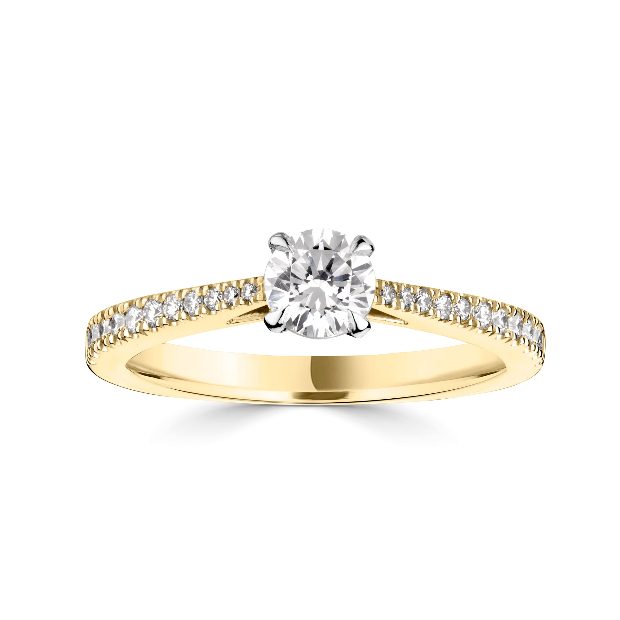 18ct Yellow Gold and Platinum Lab Grown Diamond Solitaire weighing 1.50ct