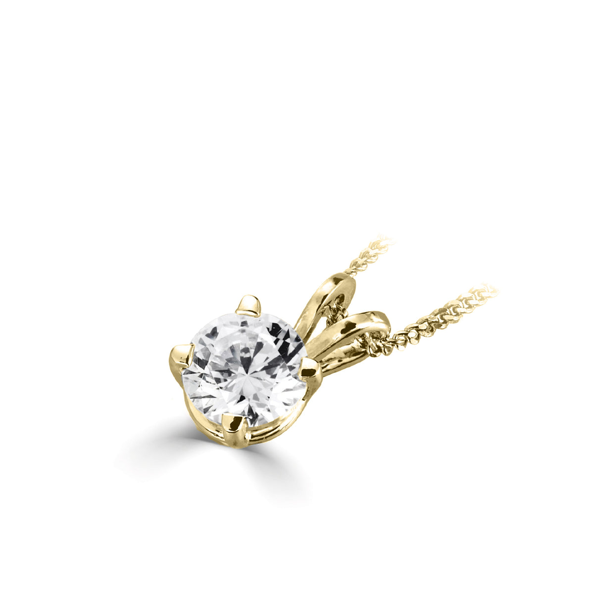 18ct Yellow Gold and Platinum Lab Grown Diamond Solitaire Pendant weighing 1.02ct