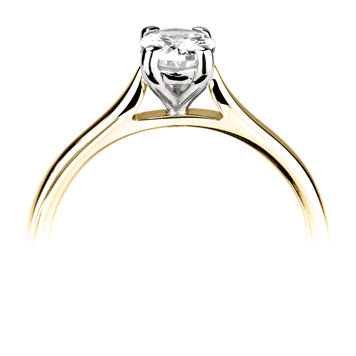 18ct Yellow Gold and Platinum Lab Grown Diamond Oval Solitaire 0.92ct
