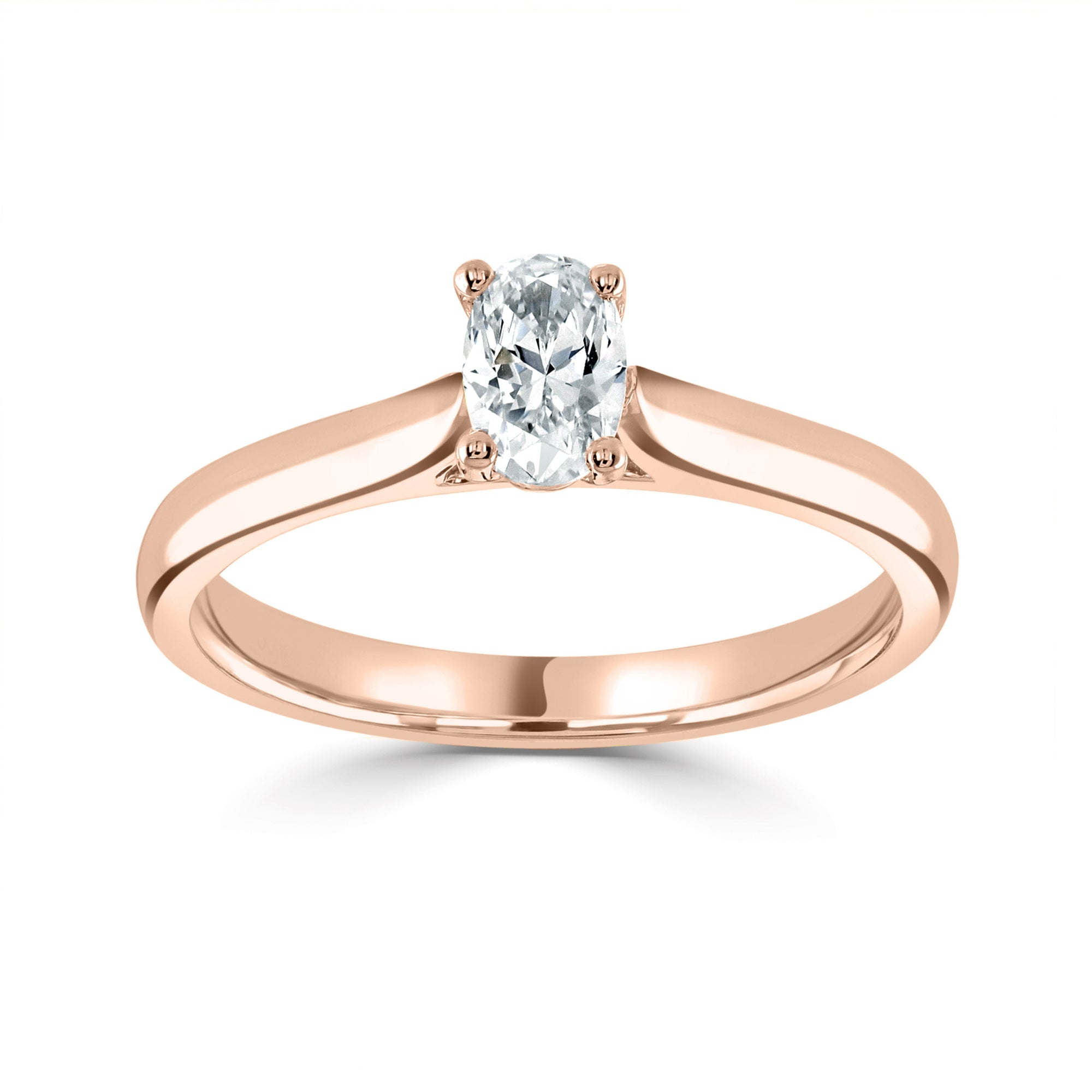18ct Rose Gold Lab Grown Diamond Oval Solitaire weighing 0.91ct