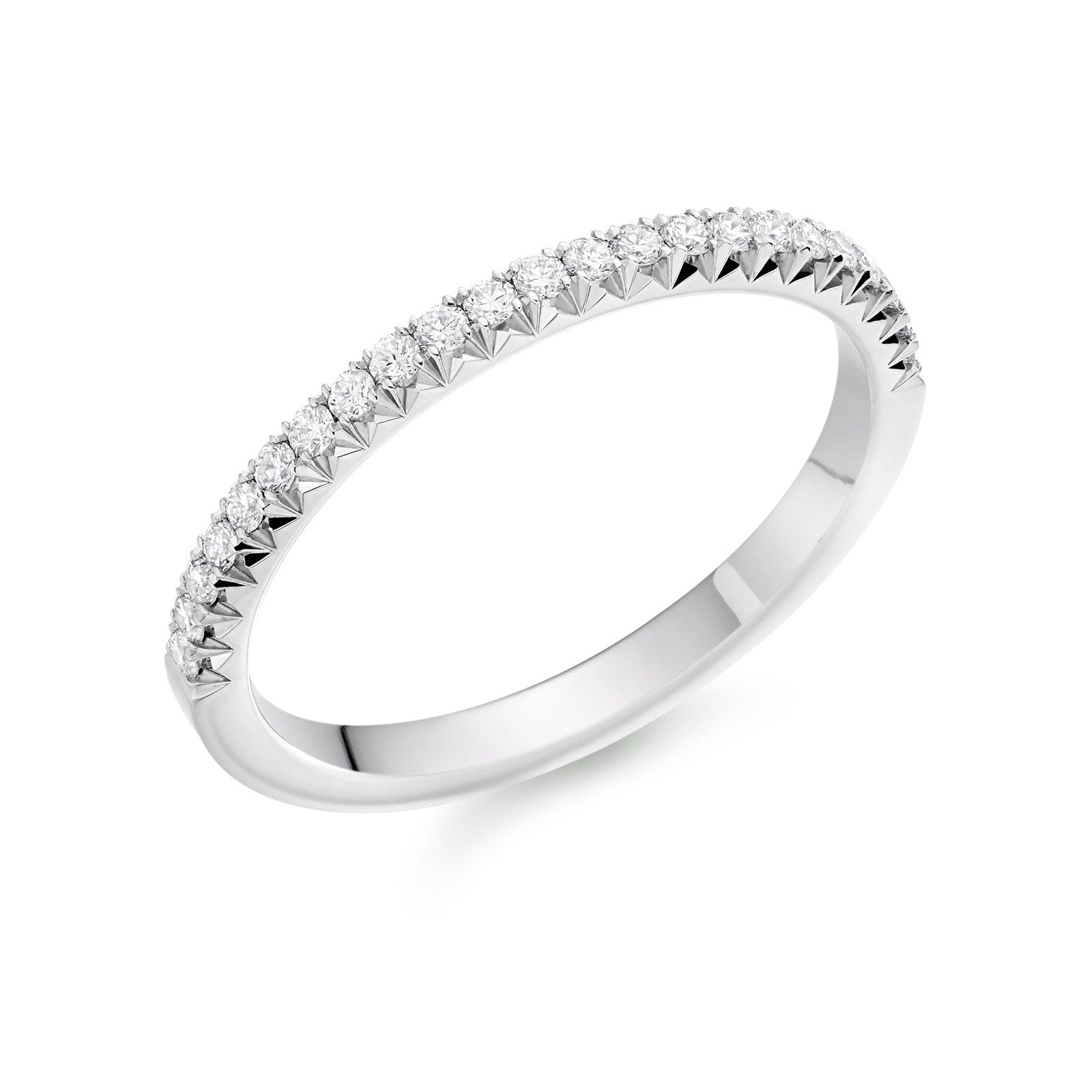 Ladies Platimun Diamond Half Hoop Ring