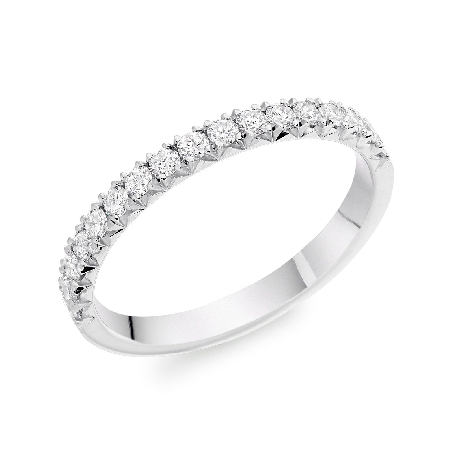 Ladies Platimun Diamond Half Hoop Ring