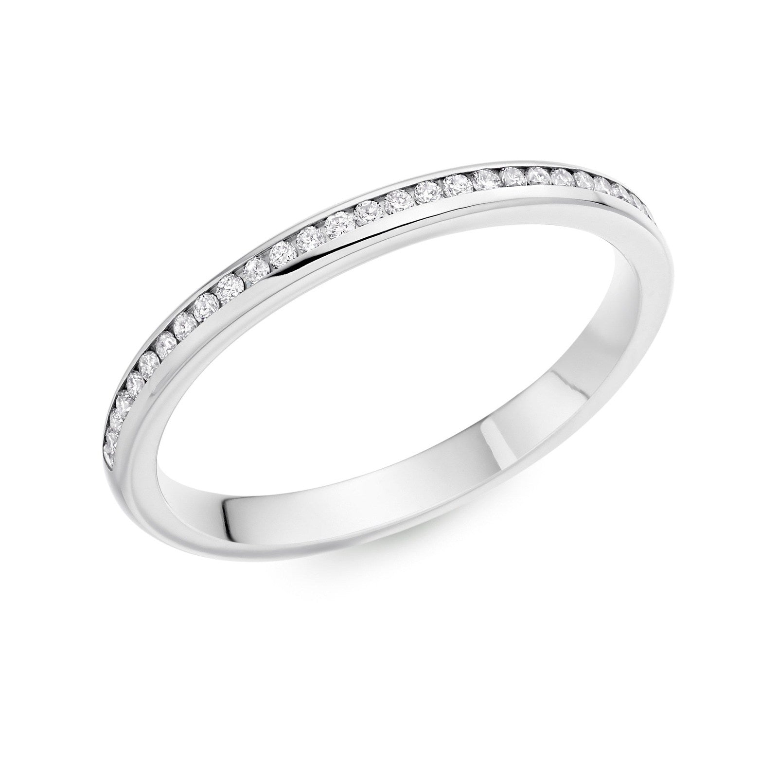 Ladies Platimun Channel Set Diamond Wedding Ring