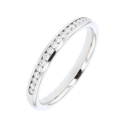 Ladies Platimun Channel Set Diamond Half Hoop Ring