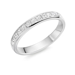 Ladies Platimun Pcut Diamond Half Hoop Ring