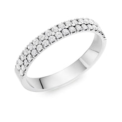 Ladies Platimun Claw Set Diamond 2 Row Ring