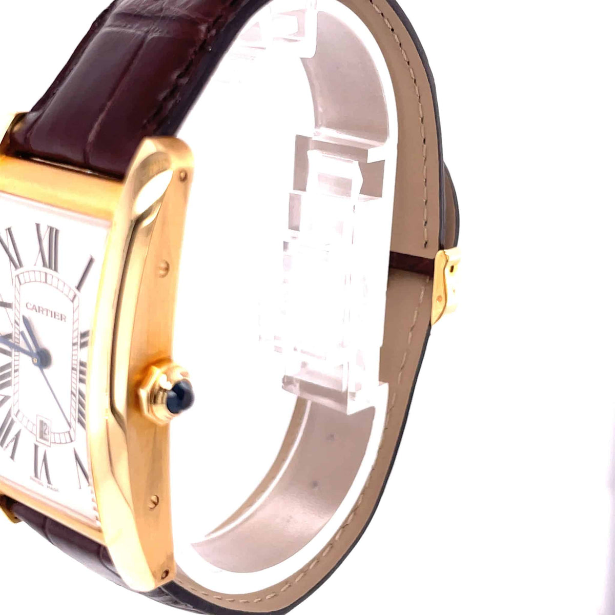 Cartier Tank Americaine on Leather strap 18ct Gold