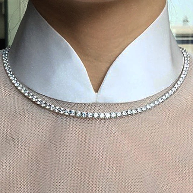 Carat London Silver Prudence Round Prong Line Necklet