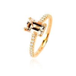18ct Rose Gold Rose Ann Castel Pave Ring