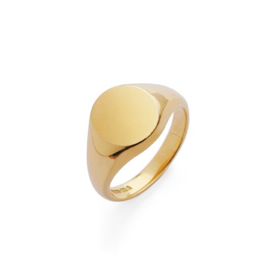 Ladies 9ct Yellow Gold Oval Signet Ring