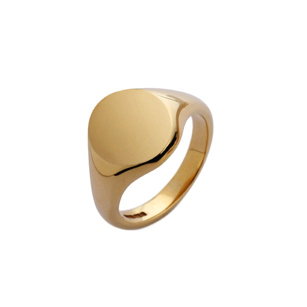 Men&#39;s 9ct Yellow Gold Oval Hw Signet Ring