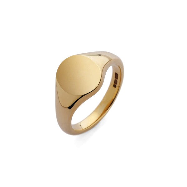 Ladies 9ct Yellow Gold Oval 11 x 10 Signet Ring