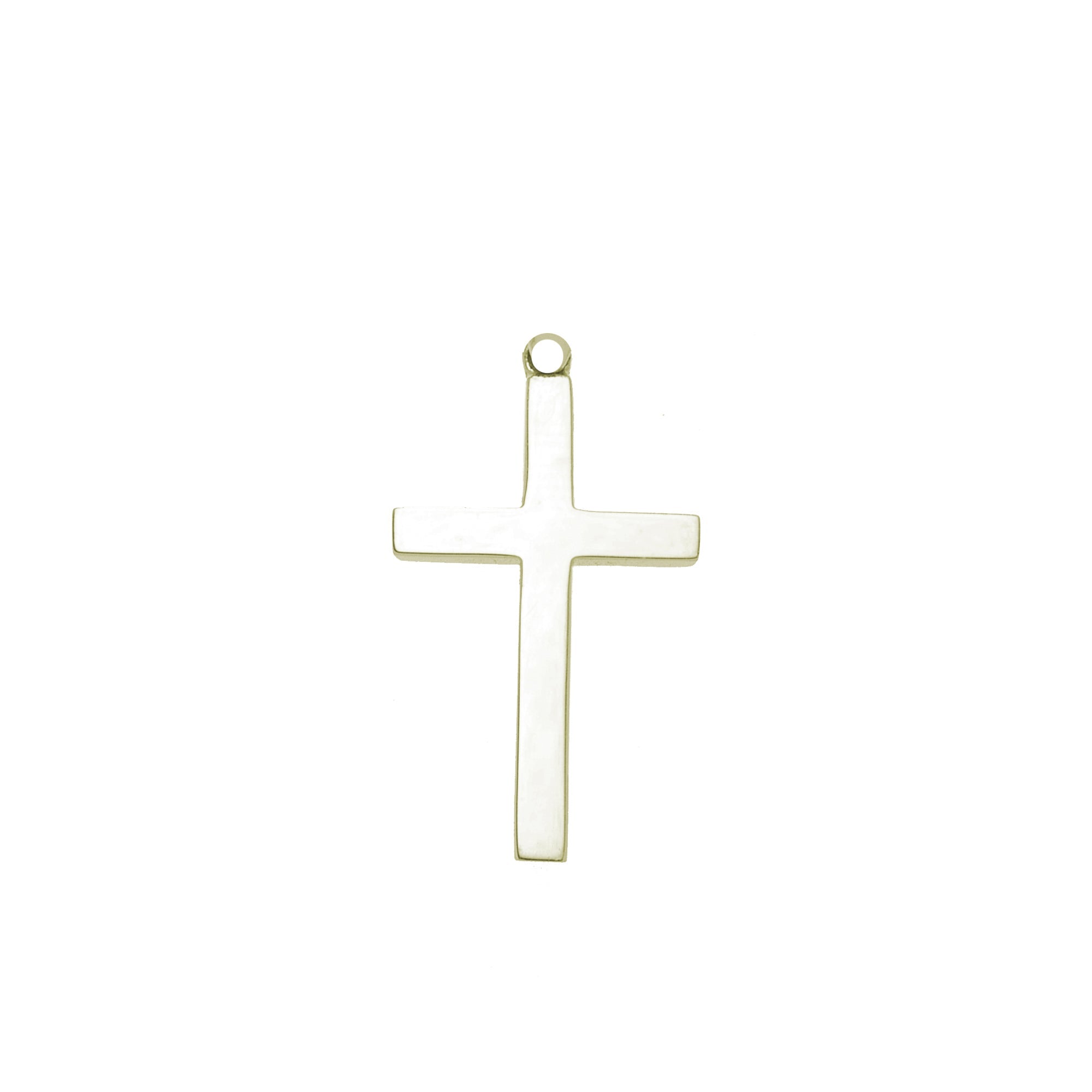 Ladies 9ct Yellow Gold 25mm x 16mm Plain Cross
