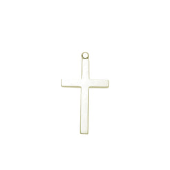 Ladies 9ct Yellow Gold 25mm x 16mm Plain Cross