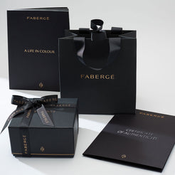 Faberge Colours of Love White Gold Blue Sapphire Fluted Ring with Sapphire Shoulders - 831RG2746