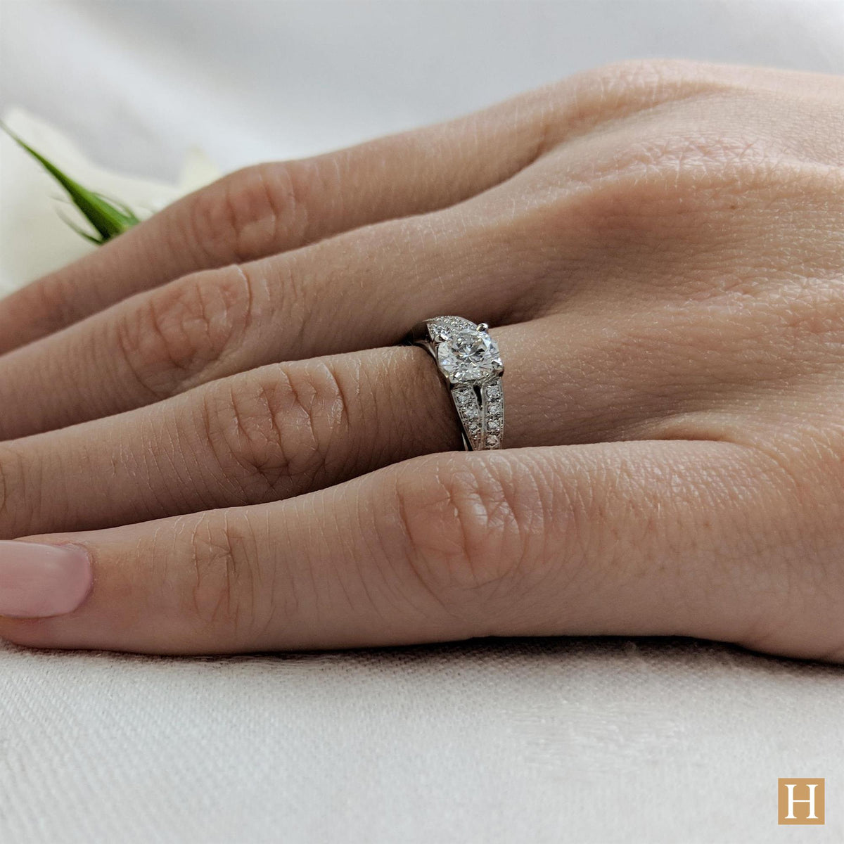Platinum Carrera Engagement Ring