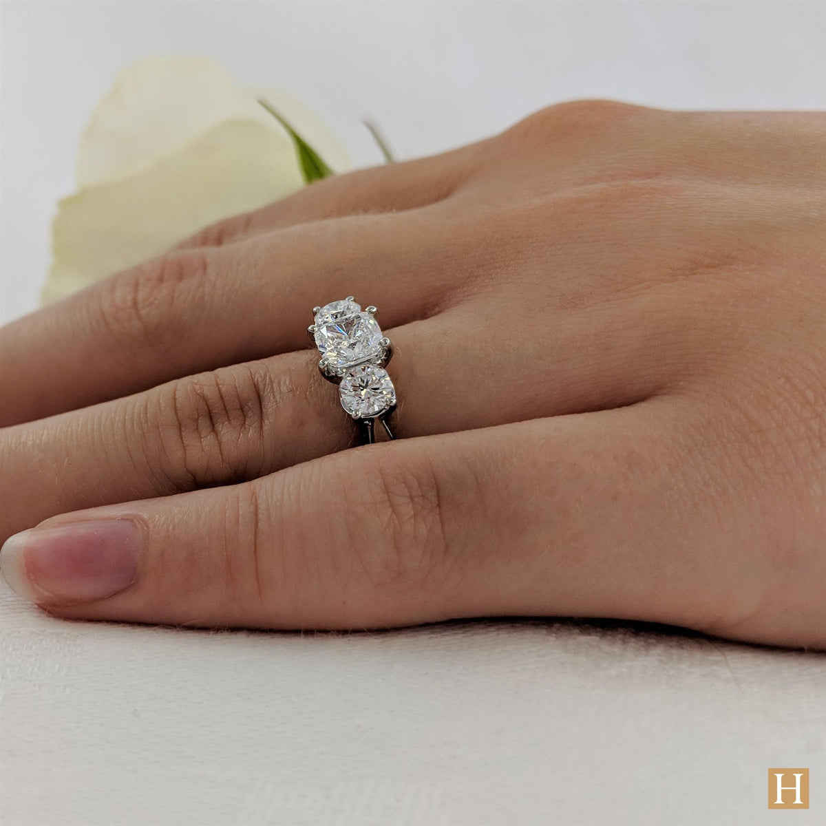 Platinum Royal Cushion Engagement Ring
