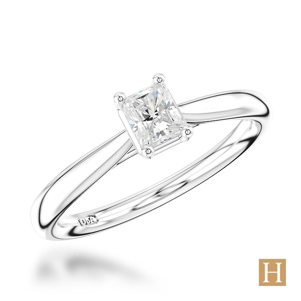Platinum Classic Radiant Engagement Ring