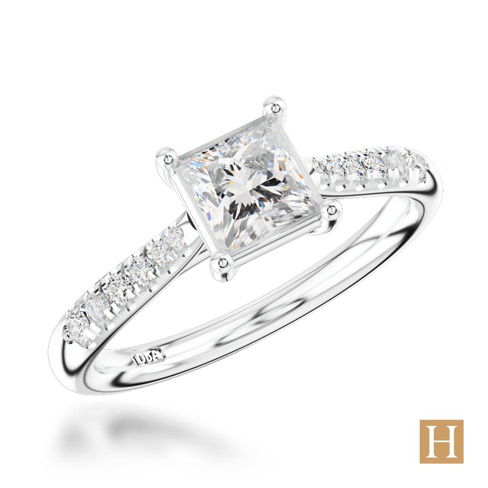 Platinum Inisheer Classic Princess Engagement Ring