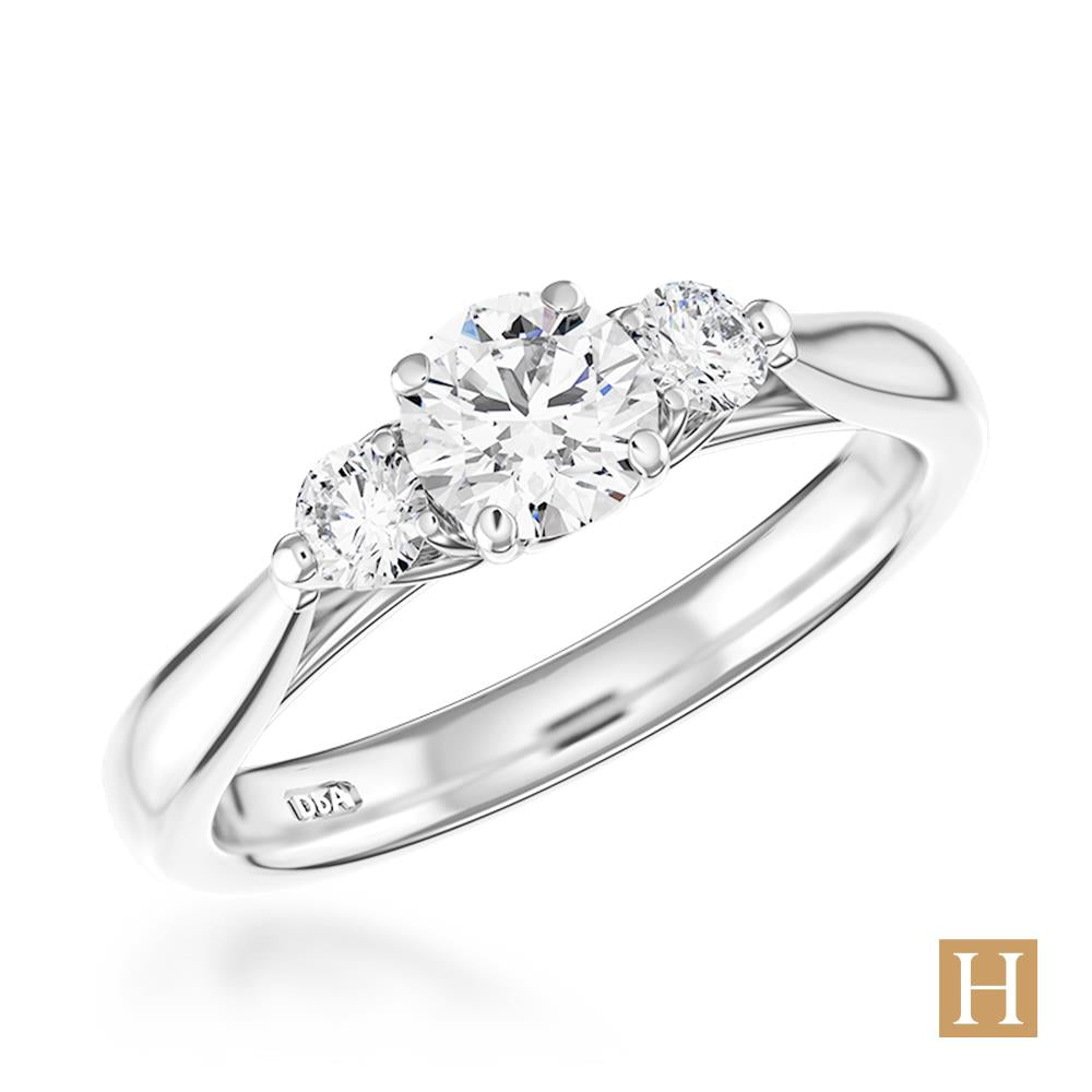 Platinum Tulip 3 Engagement Ring