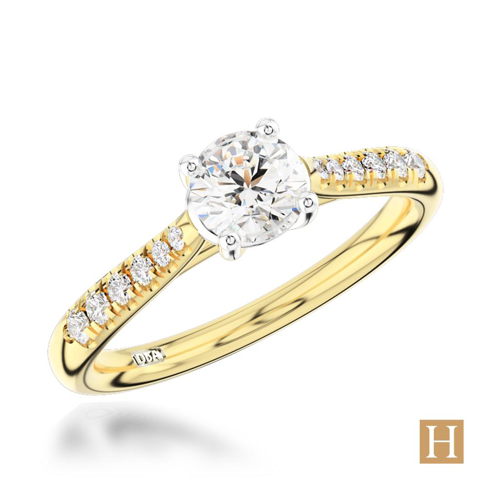 Margrette: Round Halo Diamond Rose Gold Engagement Ring | Ken & Dana Design