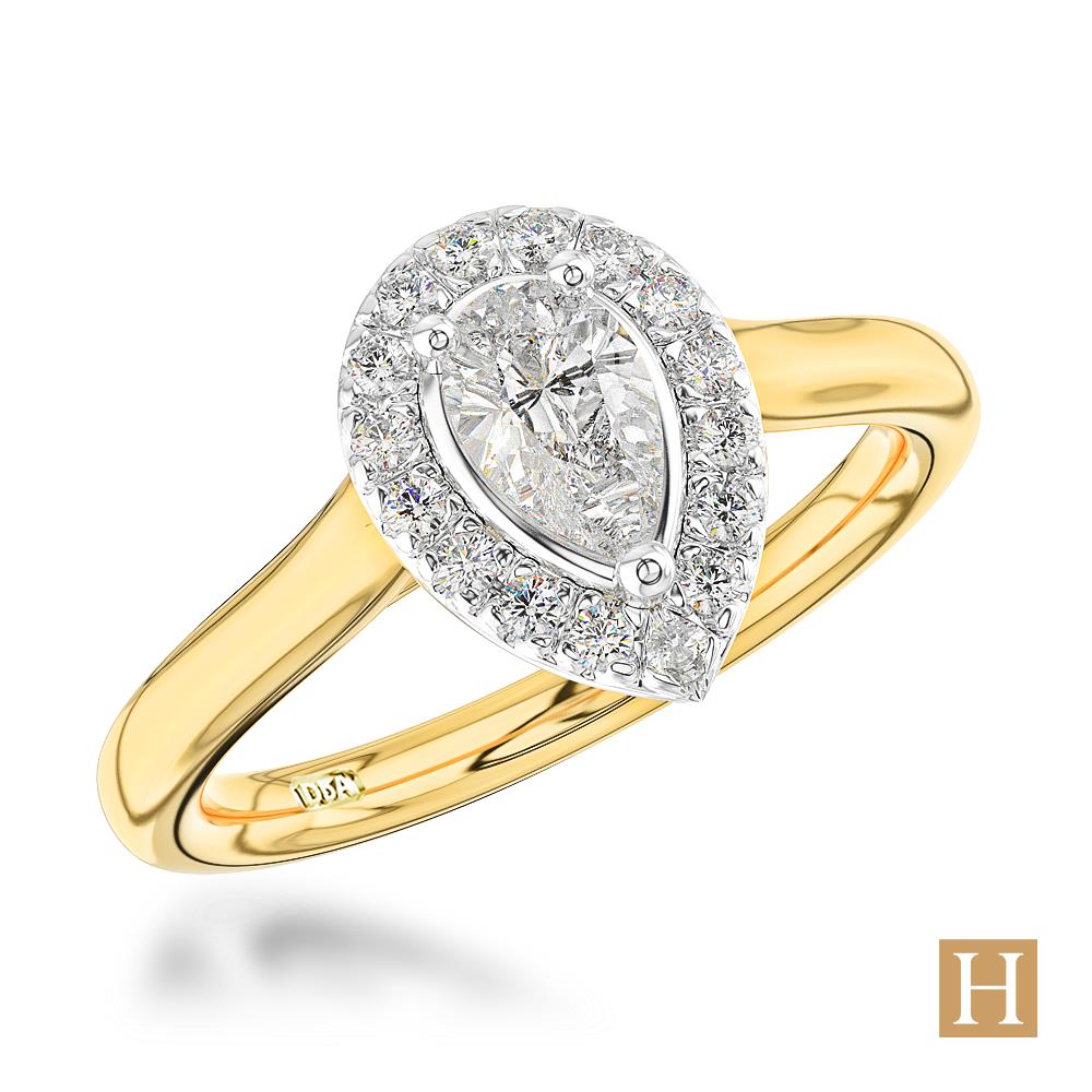 Yellow Gold Inisheer Pure Pear Engagement Ring