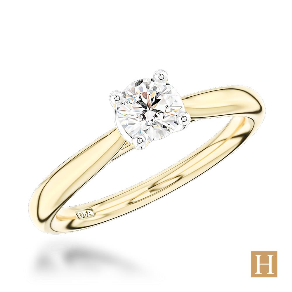 Yellow Gold Open Tulip Engagement Ring