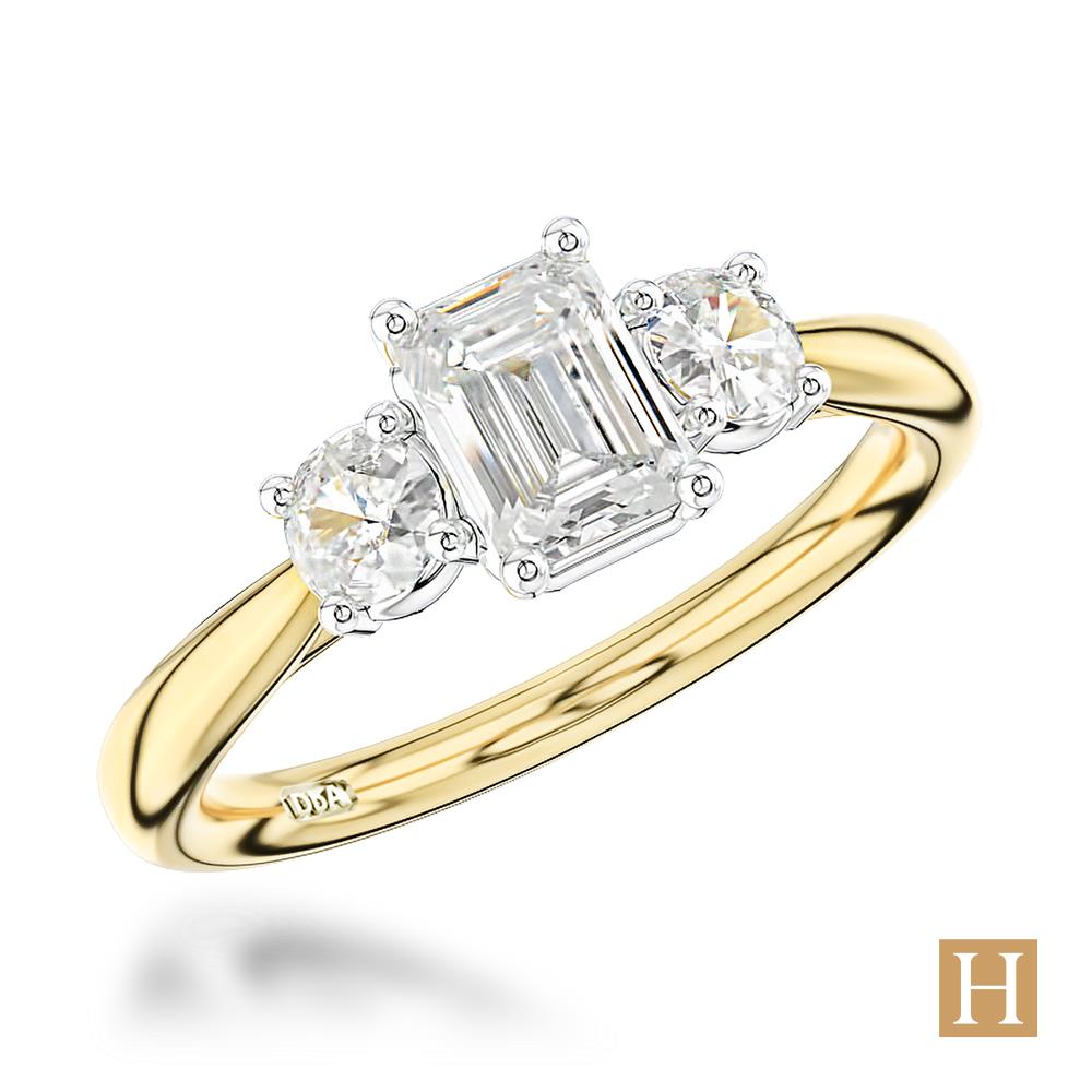 Yellow Gold Royal Emerald Engagement Ring